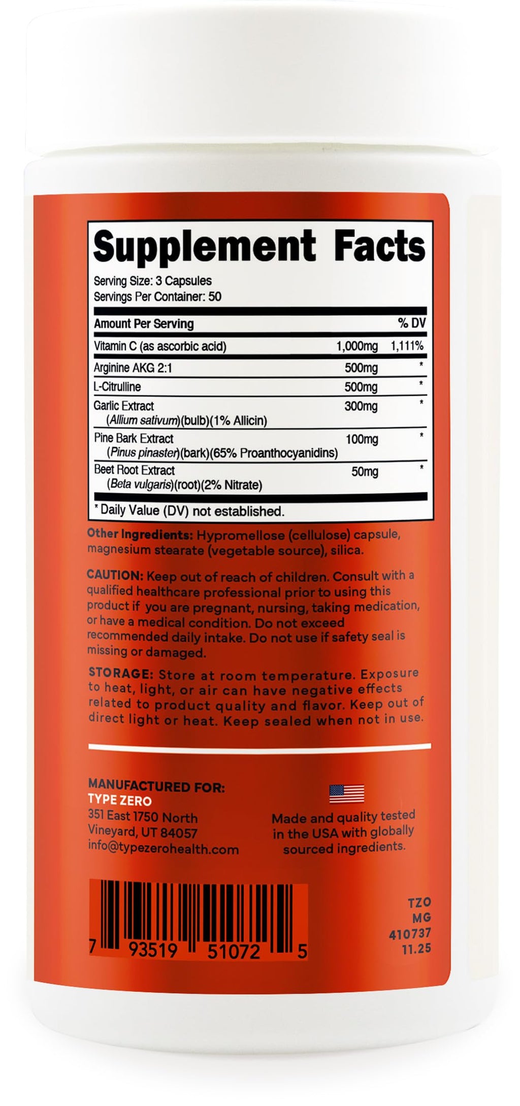 Nitric Oxide Booster 150 Veggie Capsules Z75623