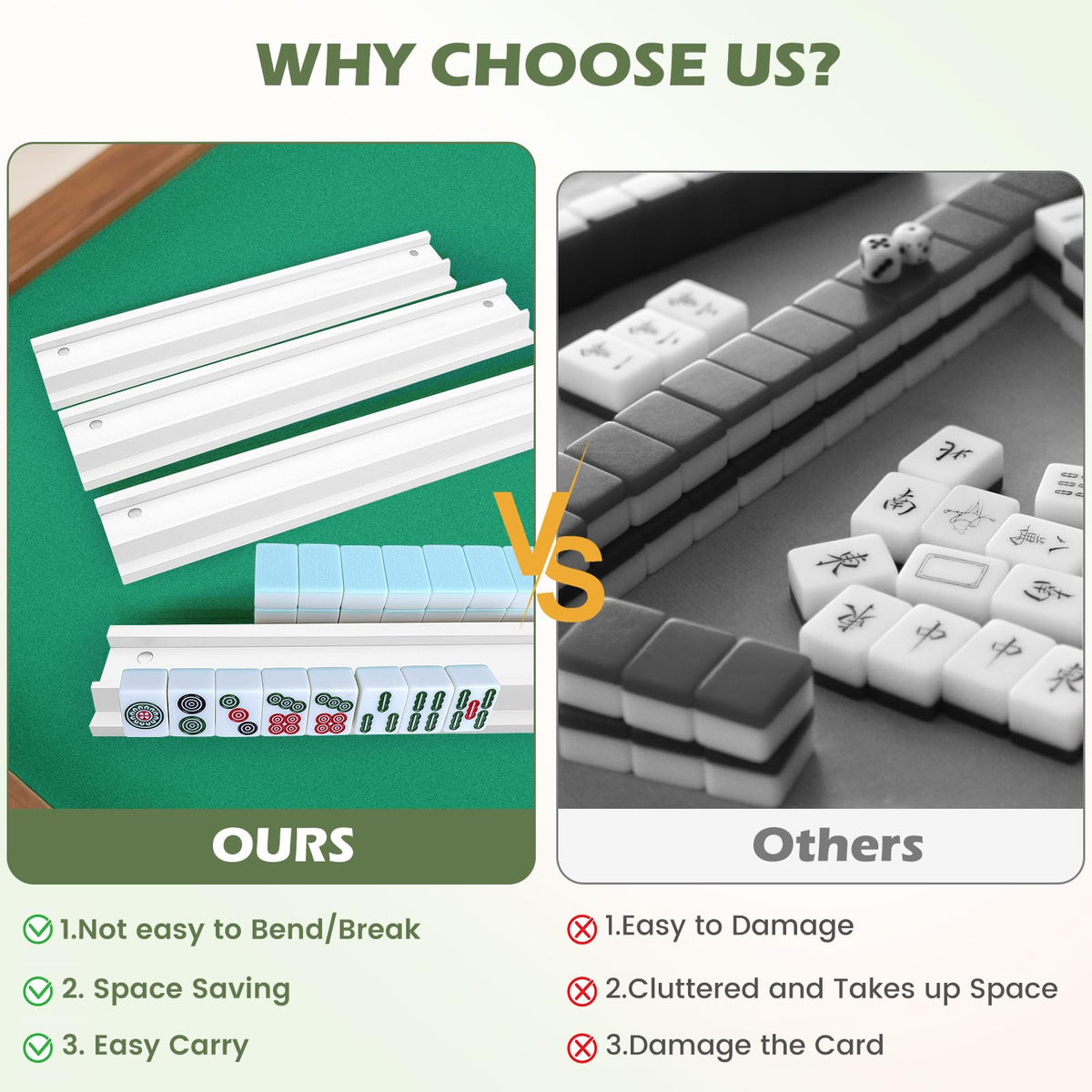 Pine Wood Mahjong Racks with Pushers Set of 4 A50032