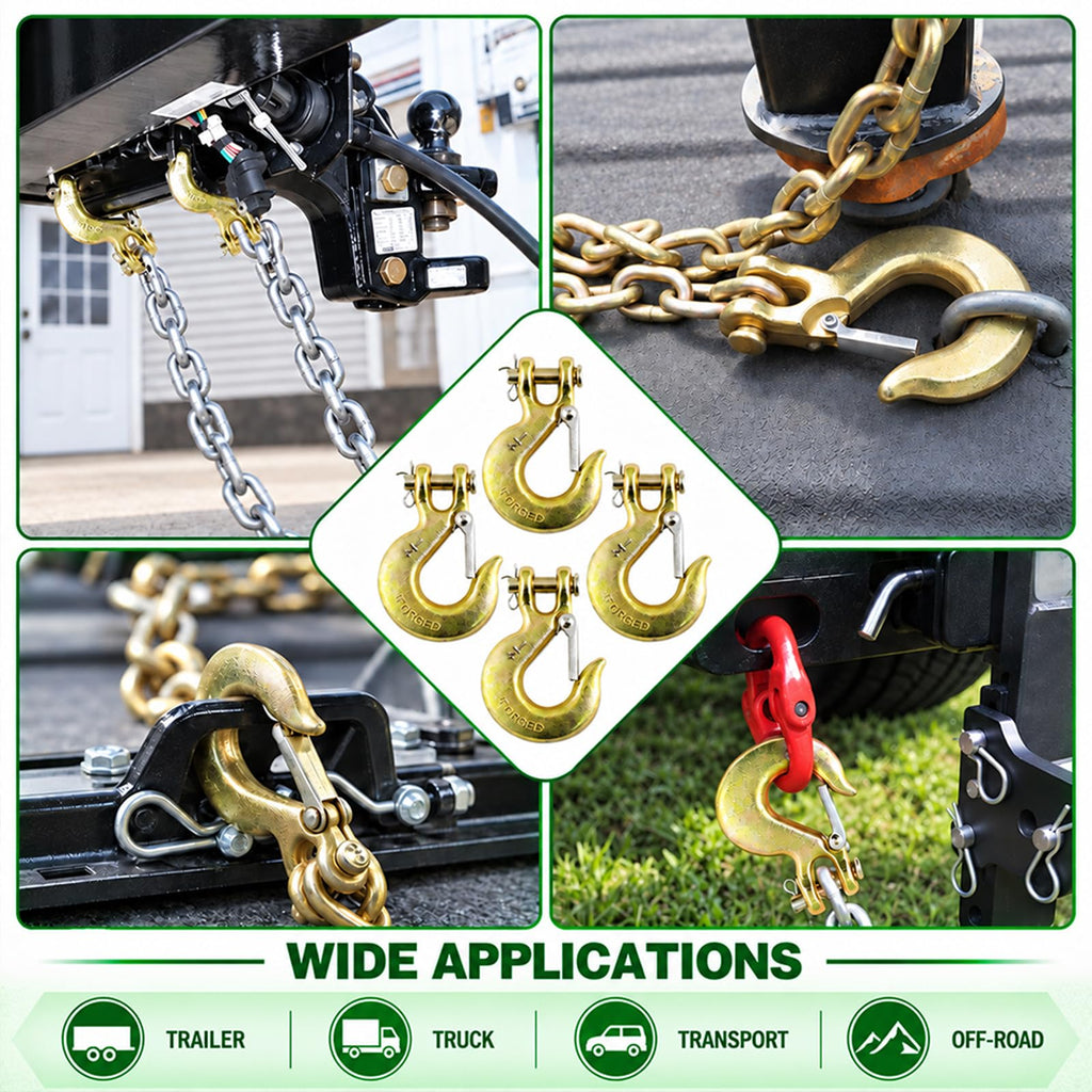 3/8" Chain Hooks, 2-Pack Heavy-Duty Clevis Slip Hook F144