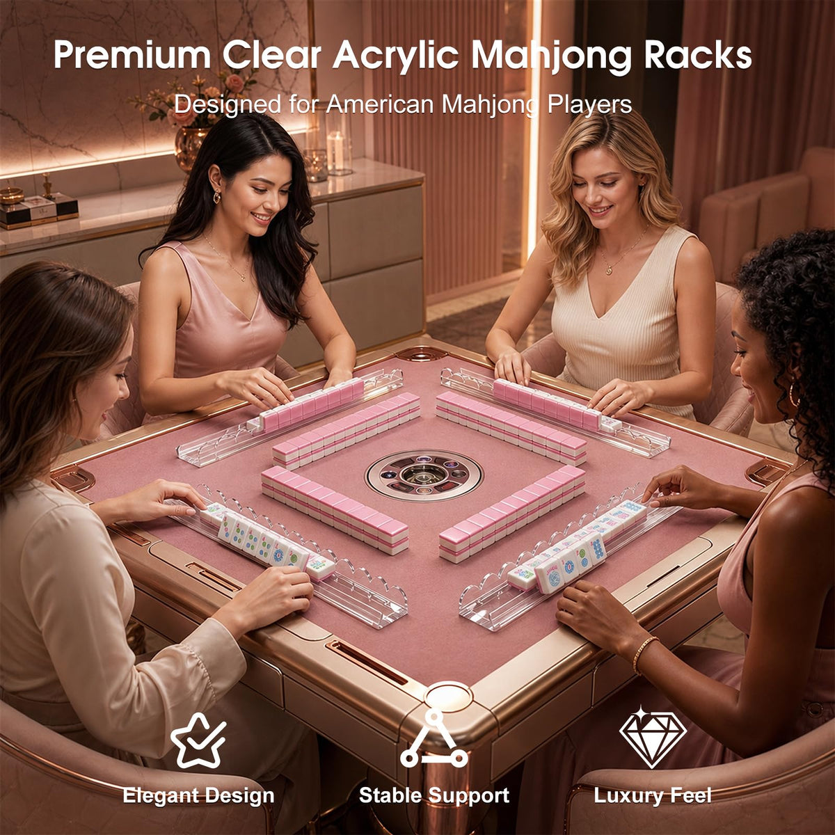 Mahjong Racks with Magnetic Pushers A733134