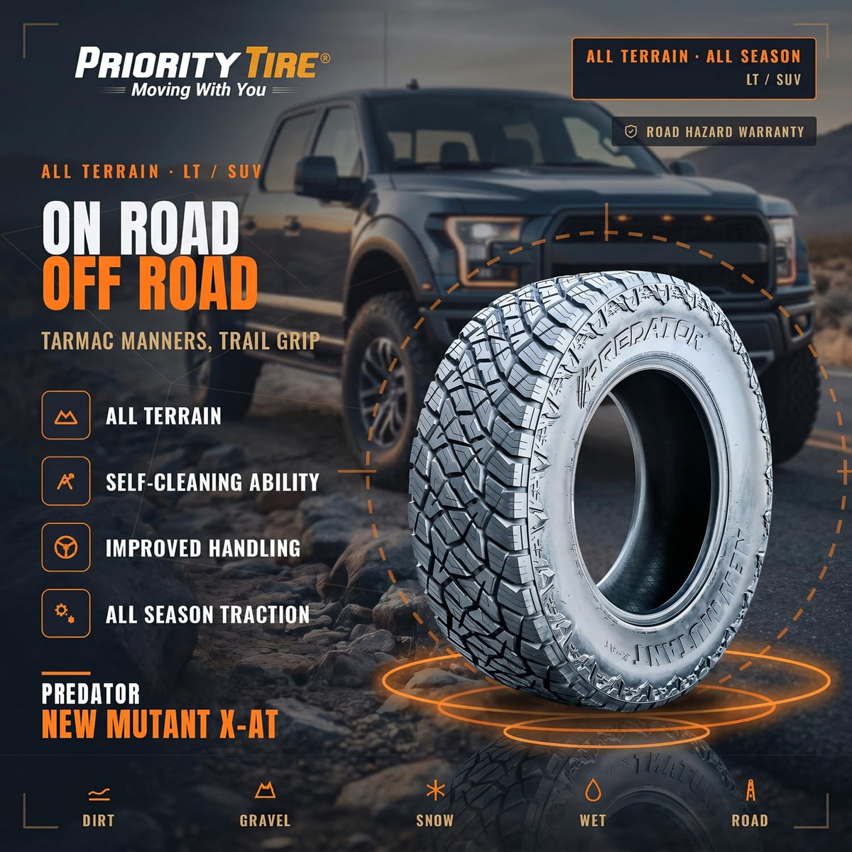 All Terrain 275/55R20 117T XL Light Truck Tire P8496