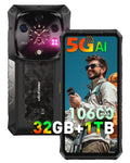 5G AI Rugged Phone, 32GB+1TB/2TB Expansion, 6.67" Dual Screen, 64MP+50MP+50MP Camera, 120W, IP68/IP69K, Android 15 Z57315