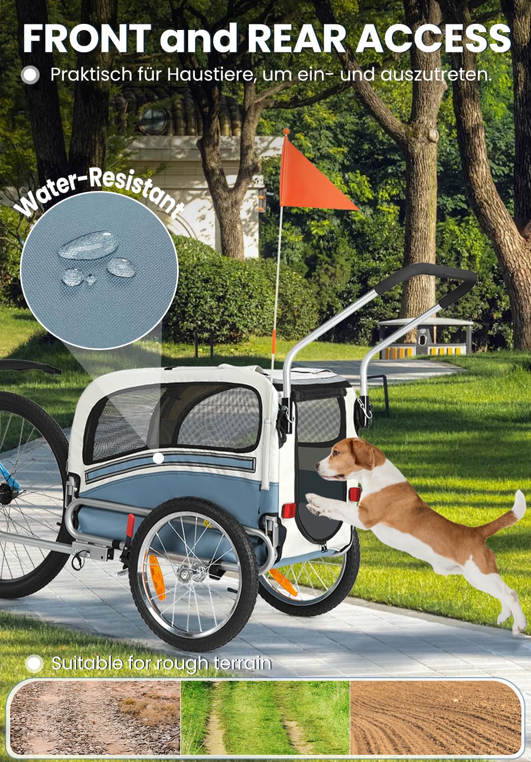 2 in 1 Pet Bicycle Trailer with 6" Stroller Wheel L687765
