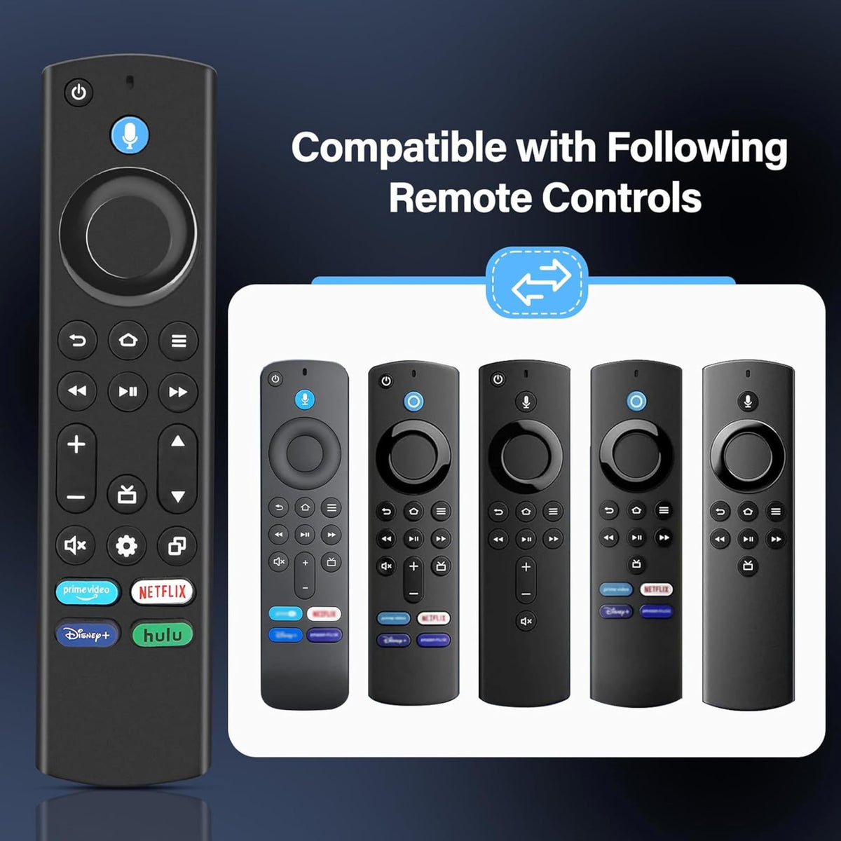 Voice Remote Control for Fire Stick and Cube Smart TVs with 4 App Shortcuts D452972