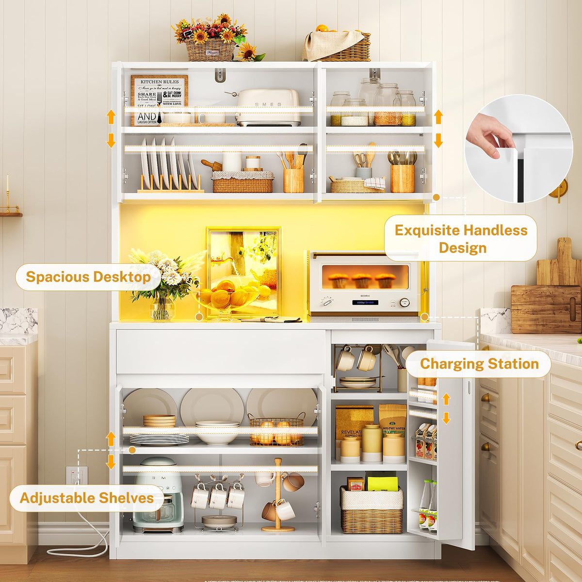 Pantry Cabinet with Charging Station C213981
