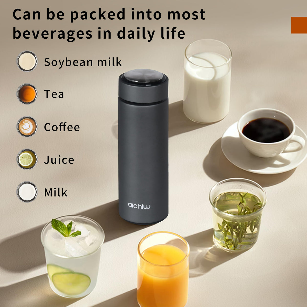 Vacuum Insulated 304 Stainless Steel Travel Mug with Lid 16 Oz Leak-Proof Tumbler W317