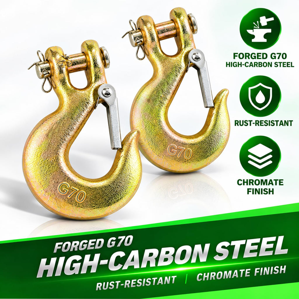 3/8" Chain Hooks, 2-Pack Heavy-Duty Clevis Slip Hook F144