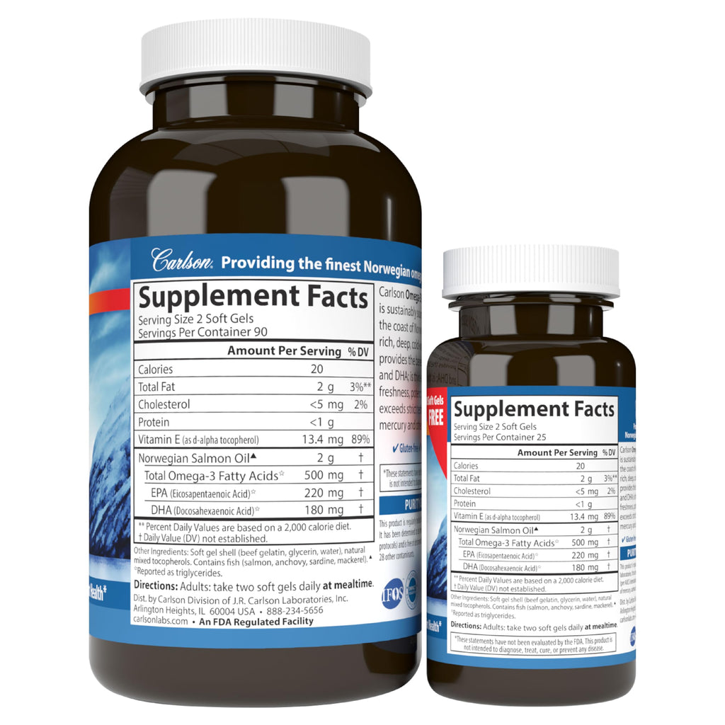 Salmon Oil 500 mg Omega-3s 180 + 50 Softgels Z299