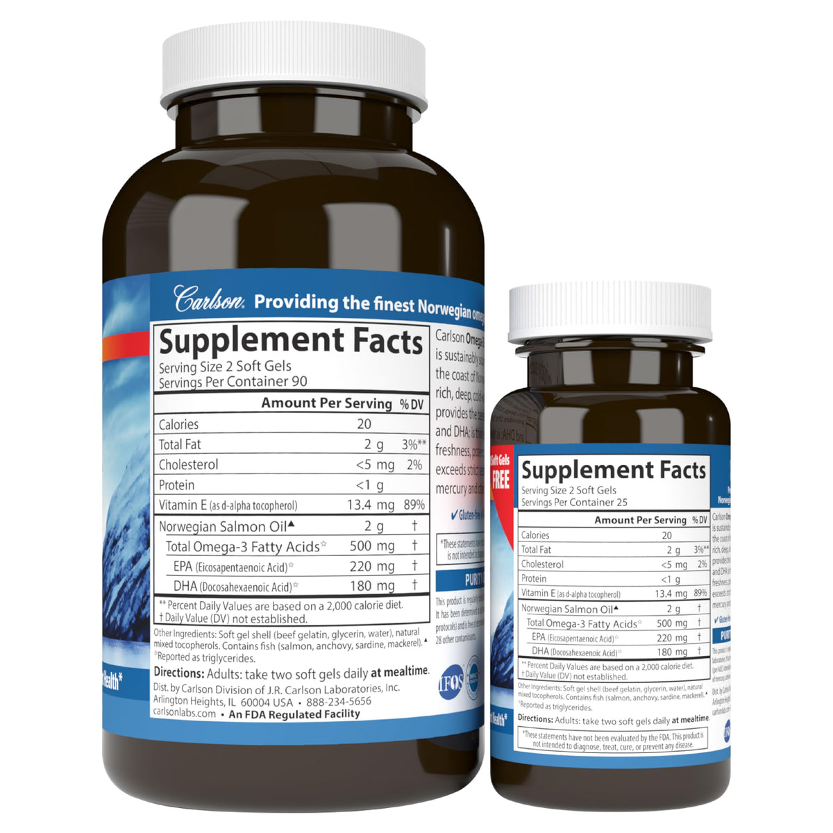 Salmon Oil 500 mg Omega-3s 180 + 50 Softgels Z299