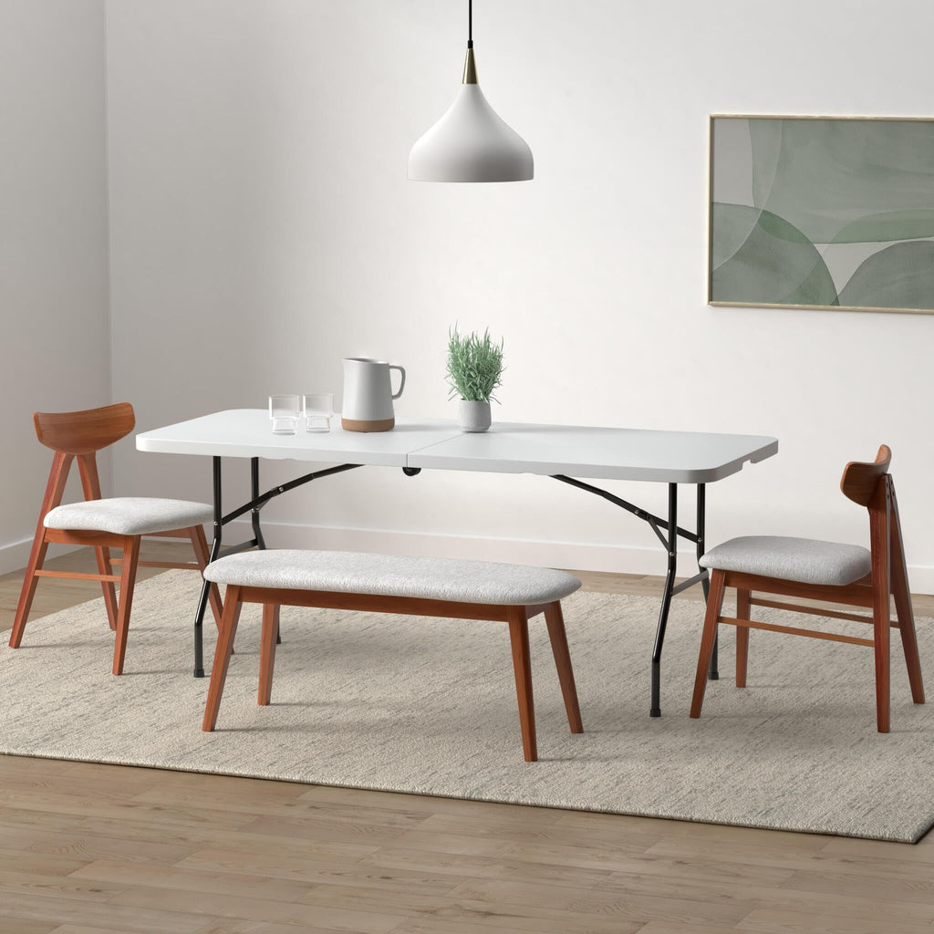 6FT White Portable Plastic Folding Table F610