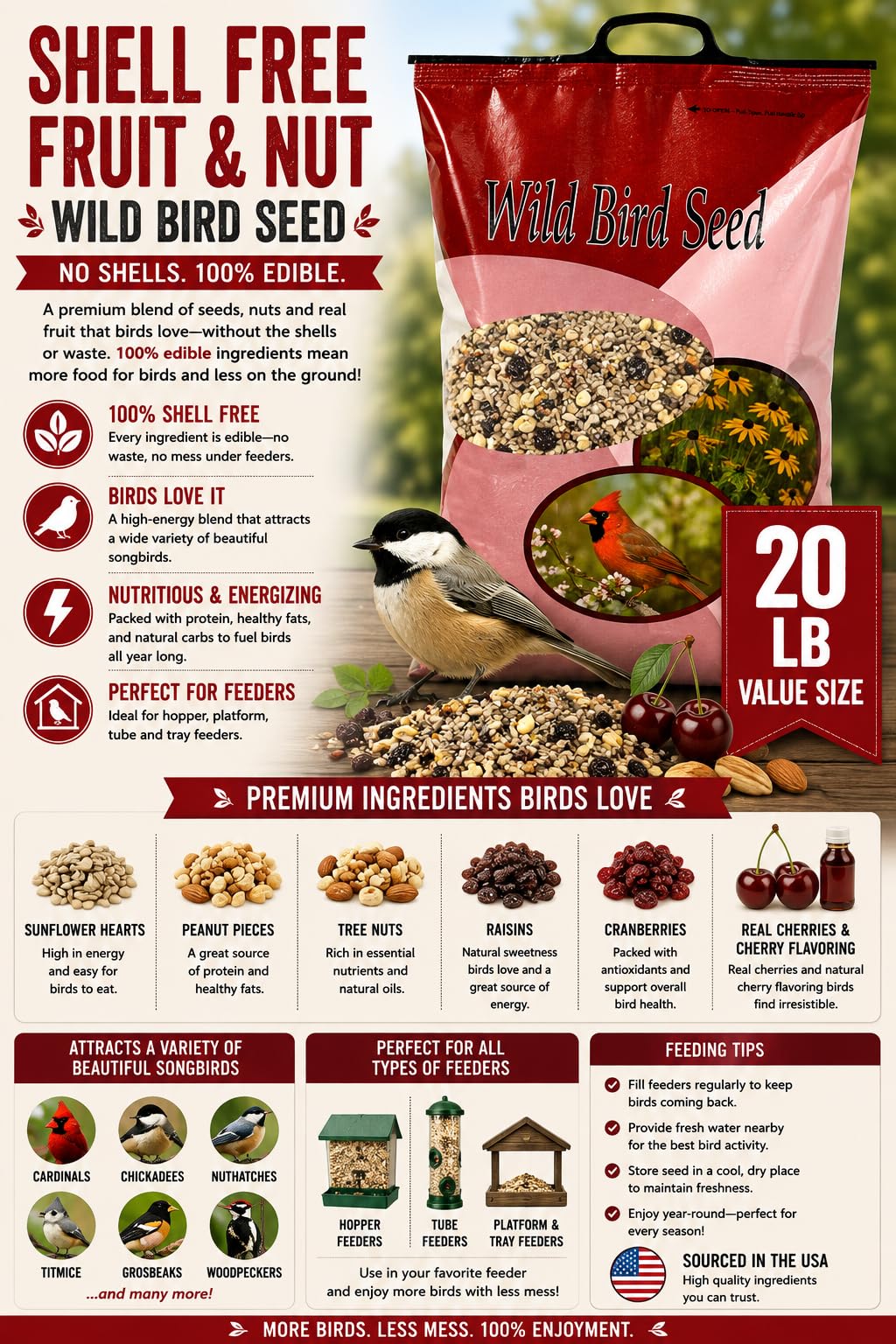 Fruit & Nut Bird Seed 20 lb O95682