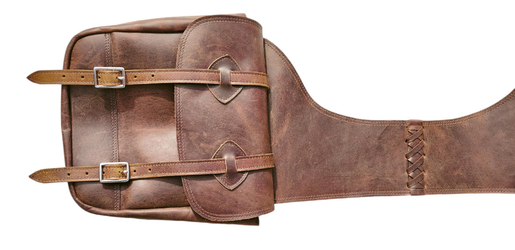 Leather Saddle Bag with Adjustable Strap 11X11X3.5 Inch G51214