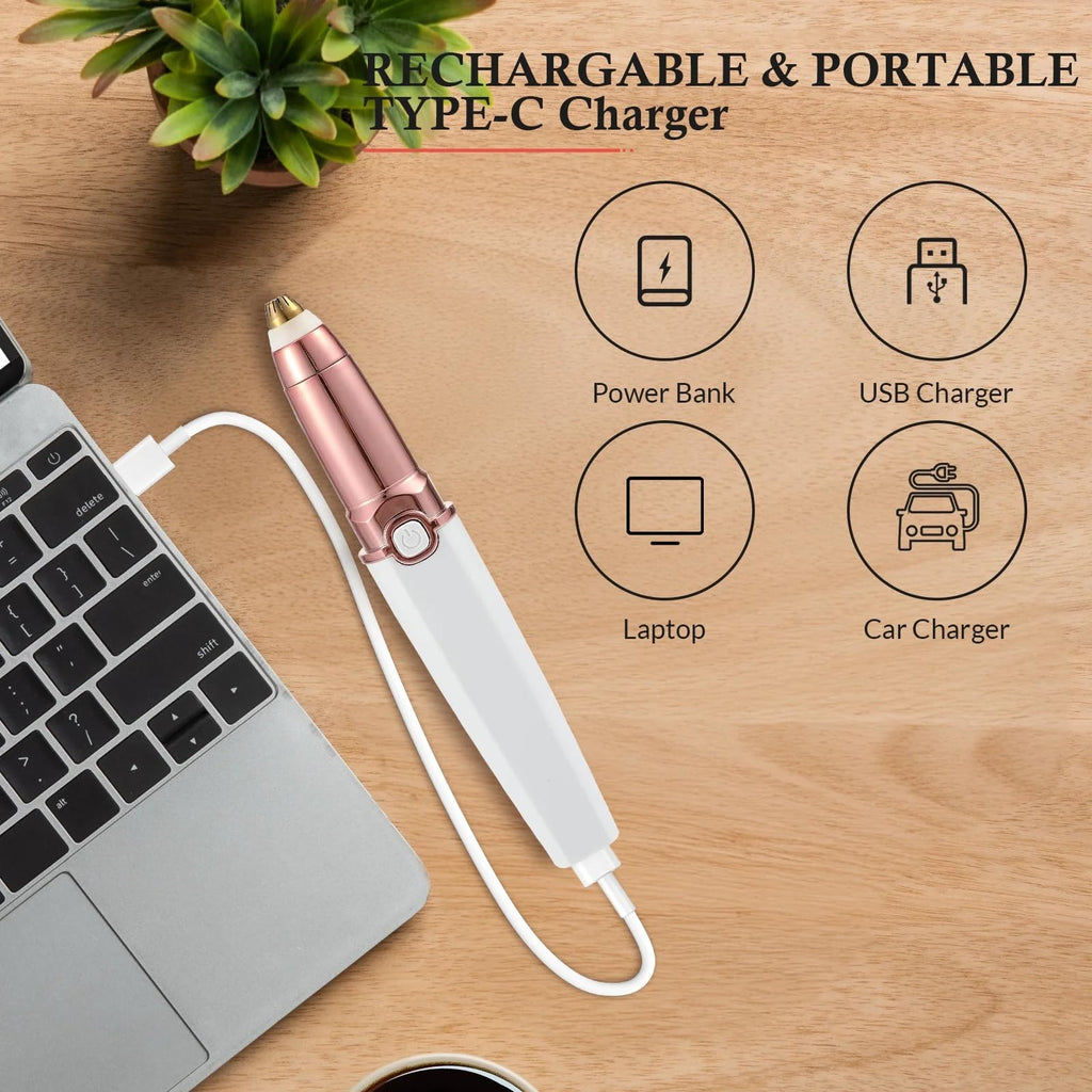 2 in 1 Rechargeable Facial Hair Trimmer and Eyebrow Shaver H266838