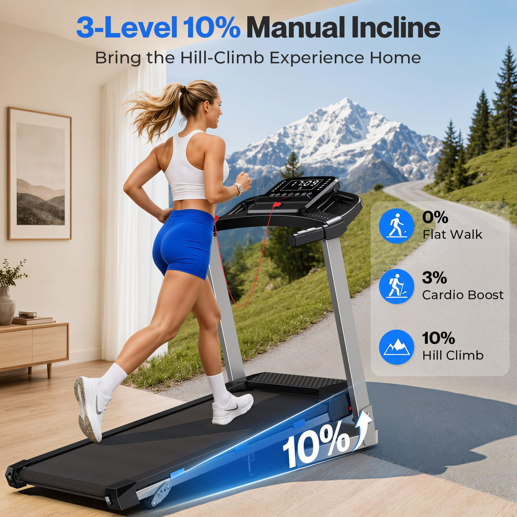 Foldable Treadmill with 10% Incline 400 LBS Capacity M151