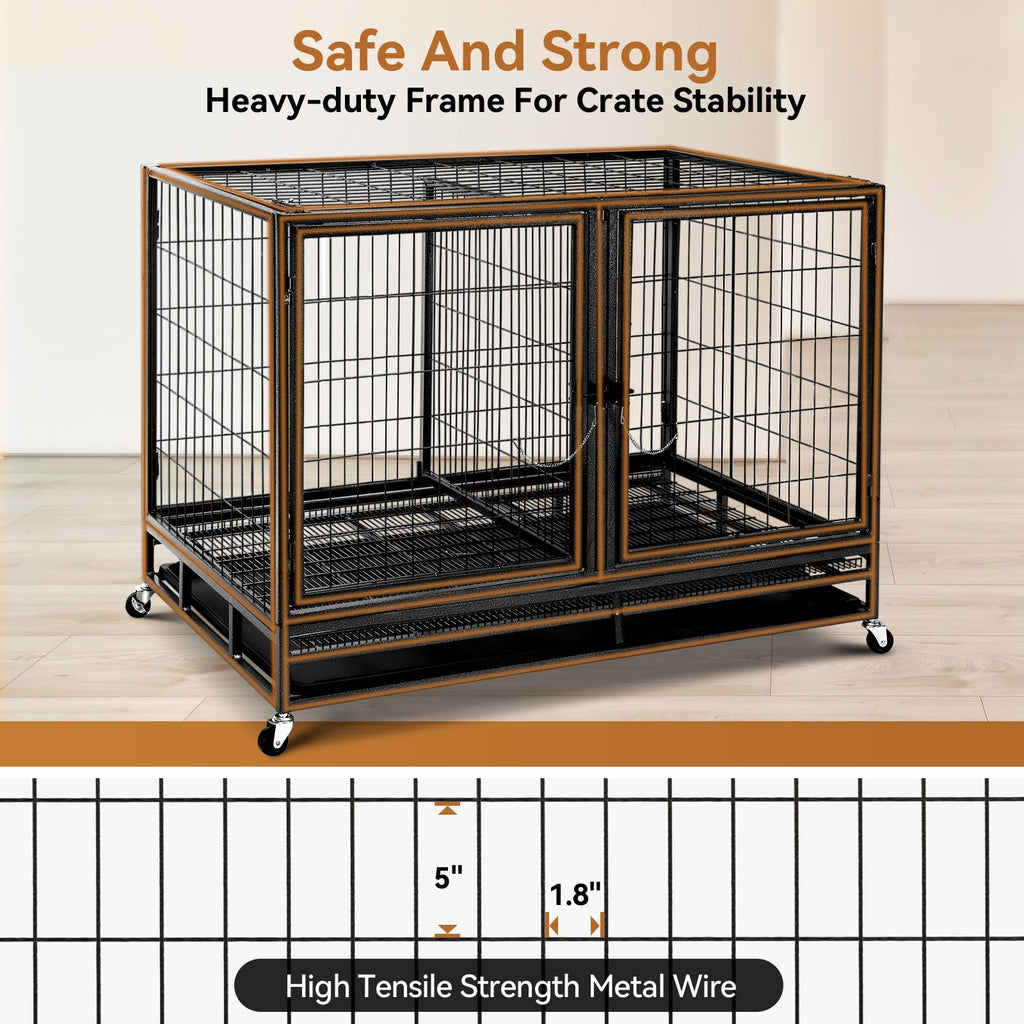 48inch Metal Wire Dog Crate with Divider D290