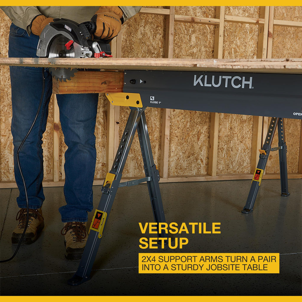 32in. Adjustable Steel Sawhorses, Pair F3023