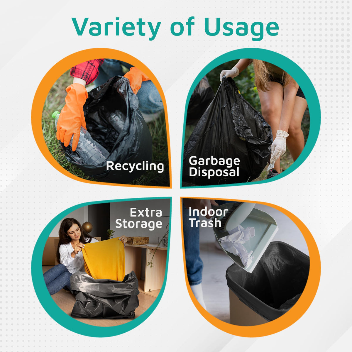 Heavy Duty Black 40-45 Gallon Trash Bags 100-Count P124