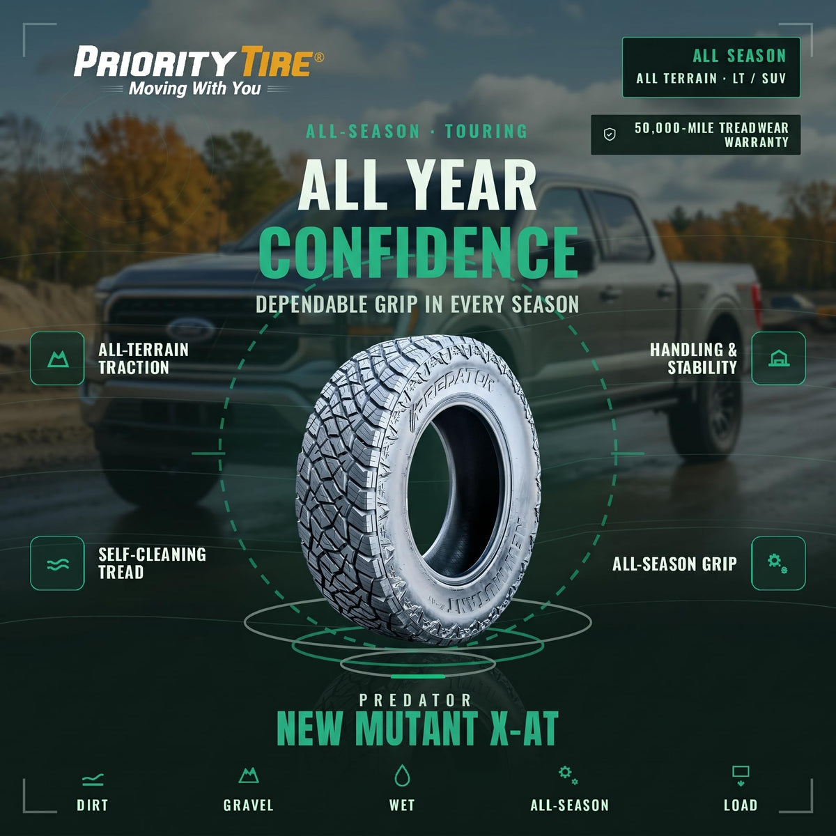 All Terrain 275/55R20 117T XL Light Truck Tire P8496