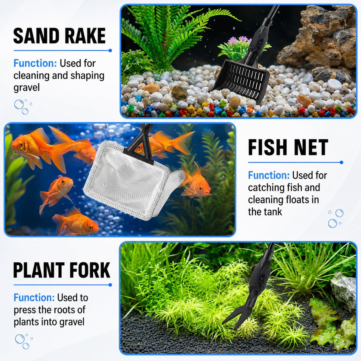 7 in 1 Aquarium Cleaning Kit with Adjustable Long Handle E791