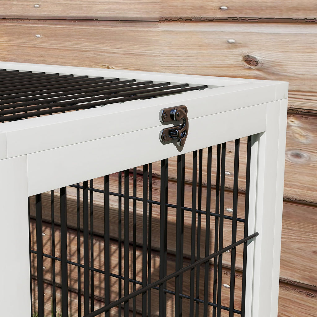 2 Levels Outdoor Rabbit Hutch Dark Gray J747313