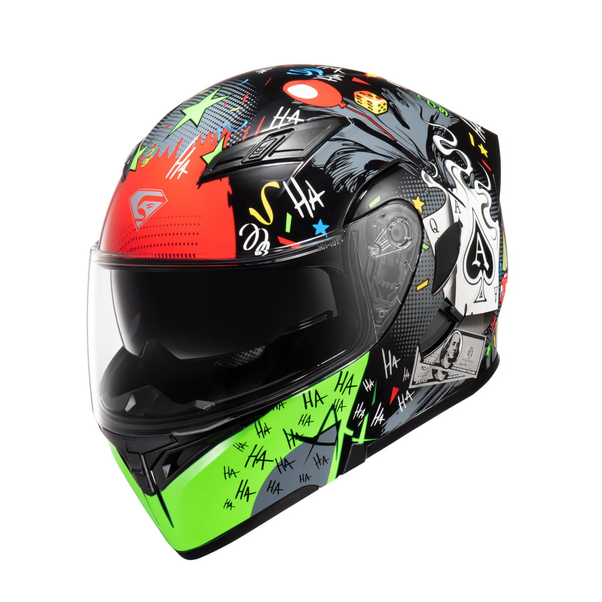 Motorcycle Dual Visor Flip up Modular Full Face Helmet A28145