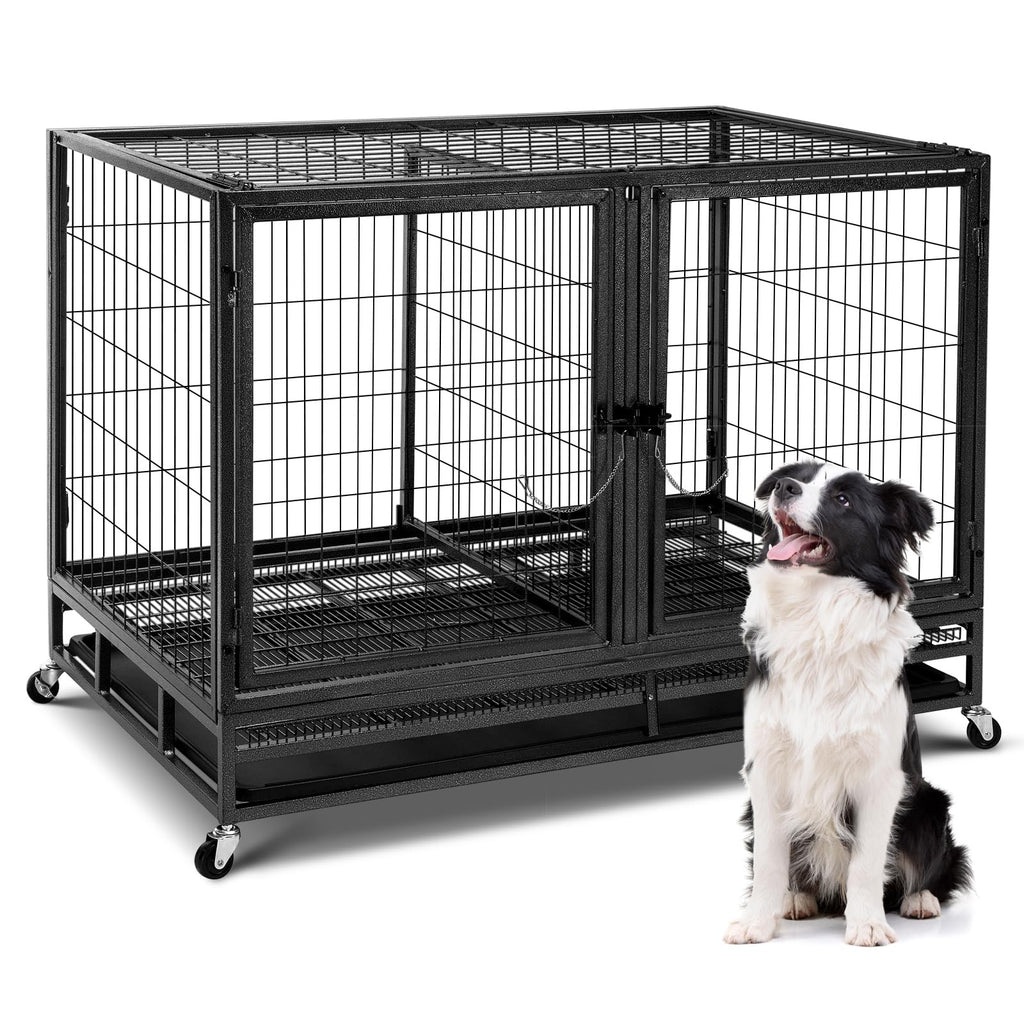 48inch Metal Wire Dog Crate with Divider D290