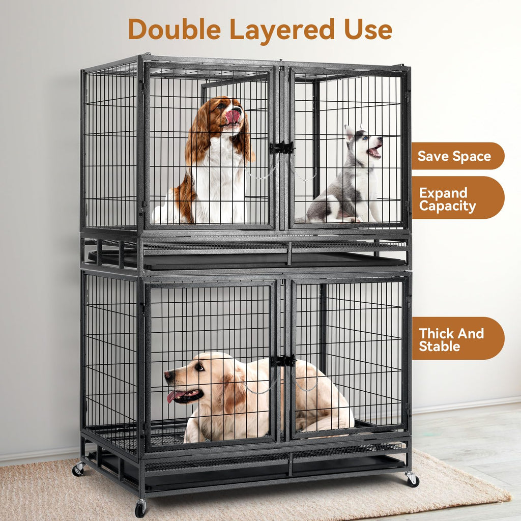 48inch Metal Wire Dog Crate with Divider D290