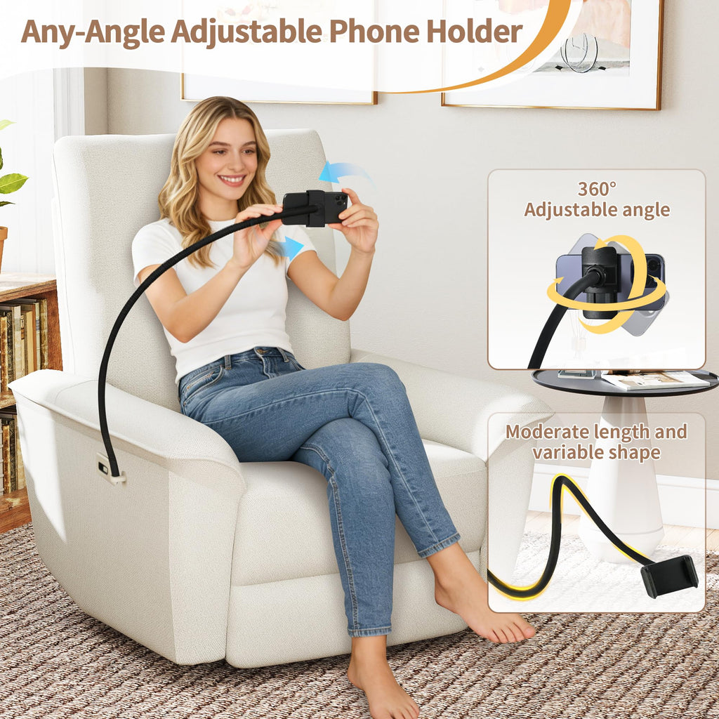 Power Swivel Rocker Recliner Chair with Phone Holder and USB Ports O884