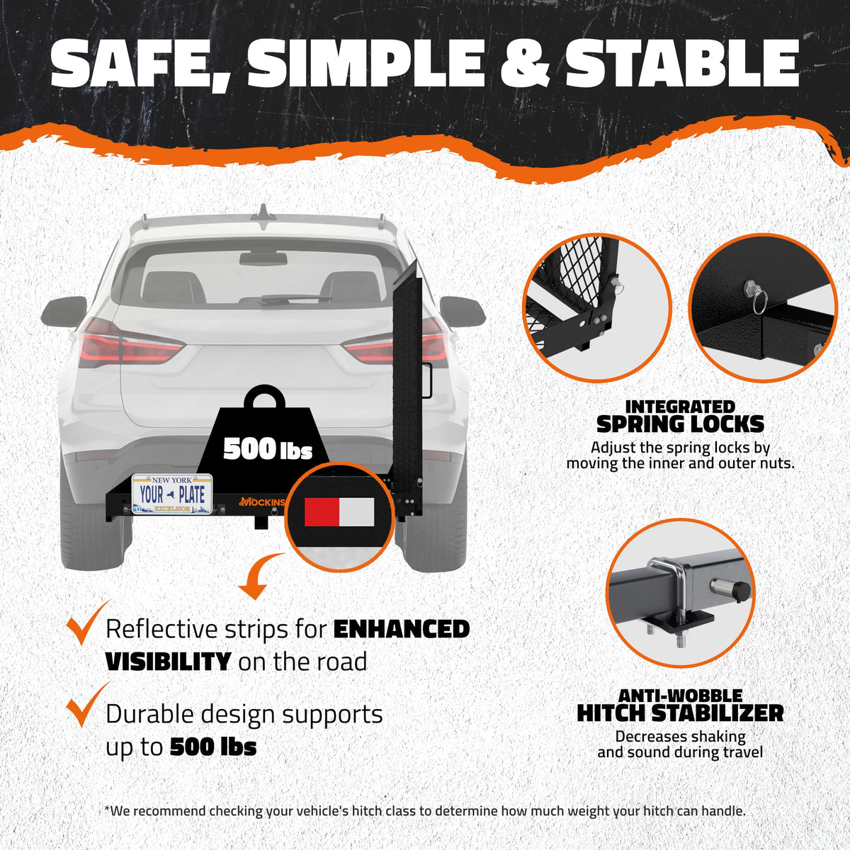 500lb Capacity Trailer Hitch Cargo Carrier with Ramp T21091