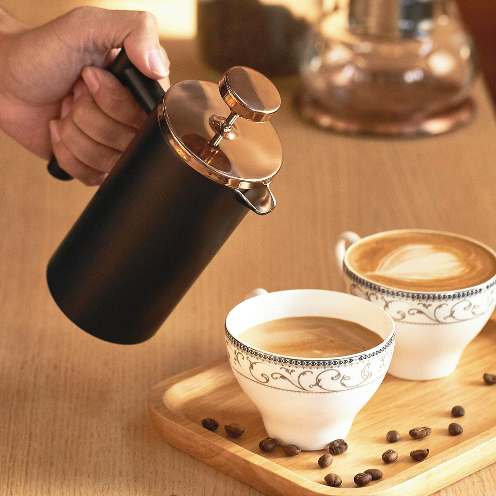 Black Stainless Steel 12oz French Press Coffee Maker R89920