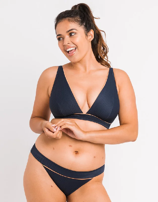 Curvy Kate Poolside Non Wired Triangle Bikini Top Navy/Coral