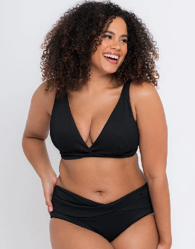 Curvy Kate Twist and Shout Non Wired Triangle Bikini Top Black