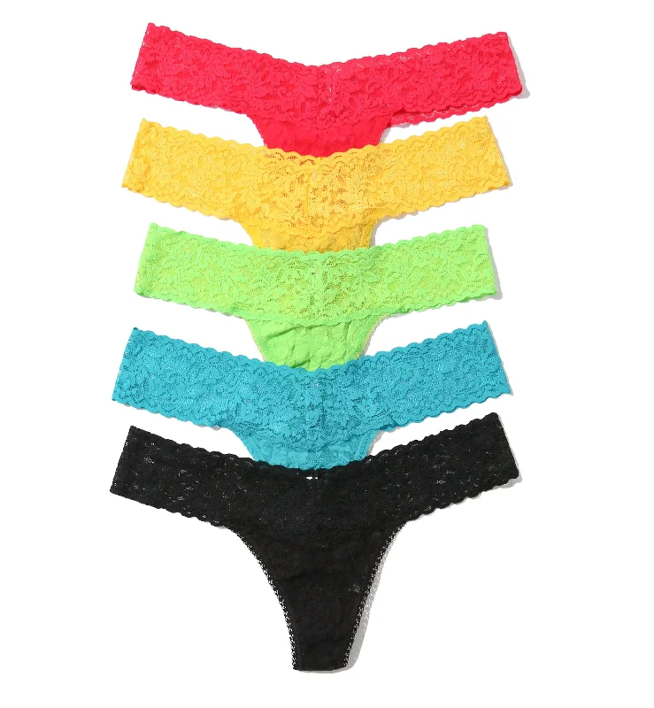 Hanky Panky 5-PACK Signature Lace Low Rise Thong (49115PK) - Extra Spice