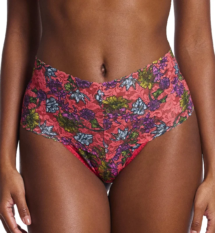 Hanky Panky Printed Retro Lace Thong (PR9K1926) - Wonderland Blooms