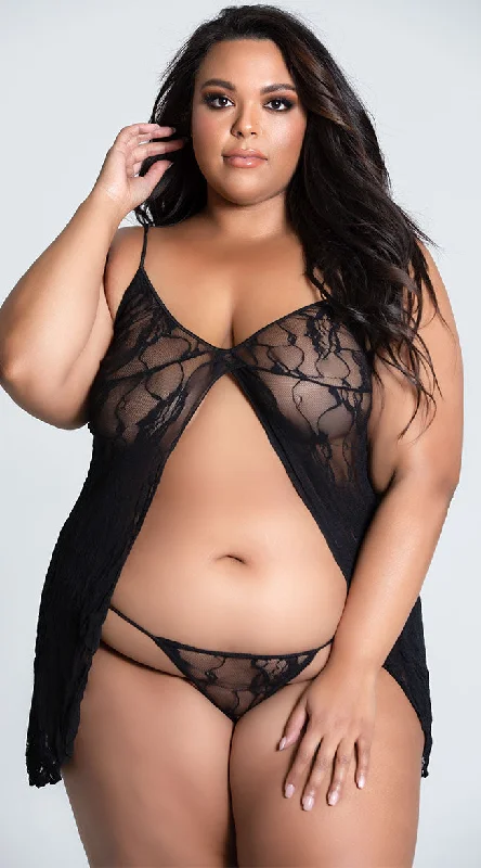 Plus Size Rose Lace Babydoll