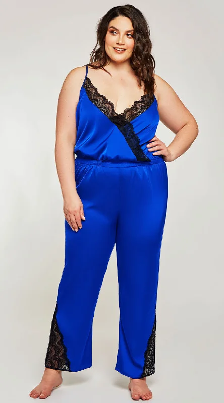 Plus Size Tess Satin & Lace Jumpsuit